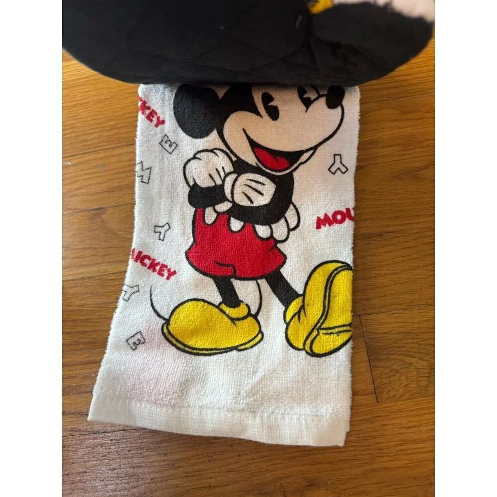 Disney Mickey Mouse 3-Piece Kitchen Set Dish Towel Oven Mitt Pot Holder NEW
